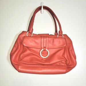 Ann Taylor Leather Coral Handbag Purse